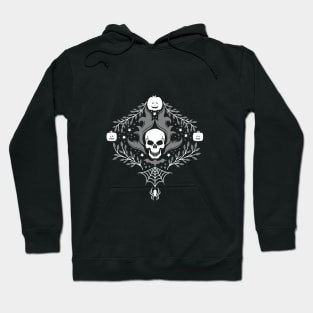 Damask Halloween in Silver Hoodie